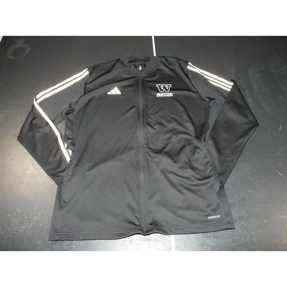 UW Washington Huskies Soccer Player Issue Adidas Tiro Black Jacket Men's Size XL